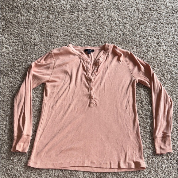 J. Crew Tops - J. crew ribbed Henley in light melon size large